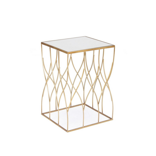 TAVOLINO ELENOR QUADRATO BIZZOTTO | in metallo e vetro | varie misure - tavolini / oro / 36x36x51cm | Adele Chérie - articoli da regalo e bomboniere