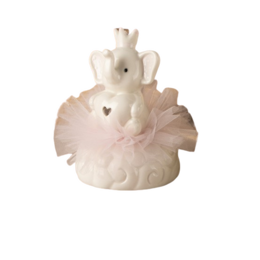 CARILLON ELEFANTINO ROSA L'INFINITO BOMBONIERE | in porcellana | 15cm