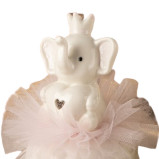 CARILLON ELEFANTINO ROSA L'INFINITO BOMBONIERE | in porcellana | 15cm