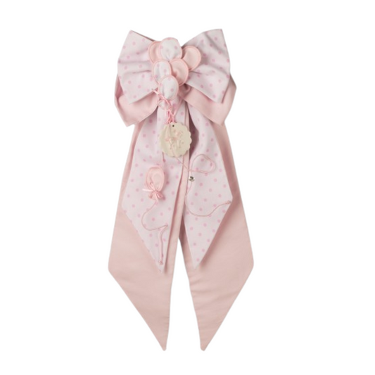 FIOCCO NASCITA PALLONCINO ROSA L'INFINITO | in tessuto | 62cm - | Adele Chérie - articoli da regalo e bomboniere