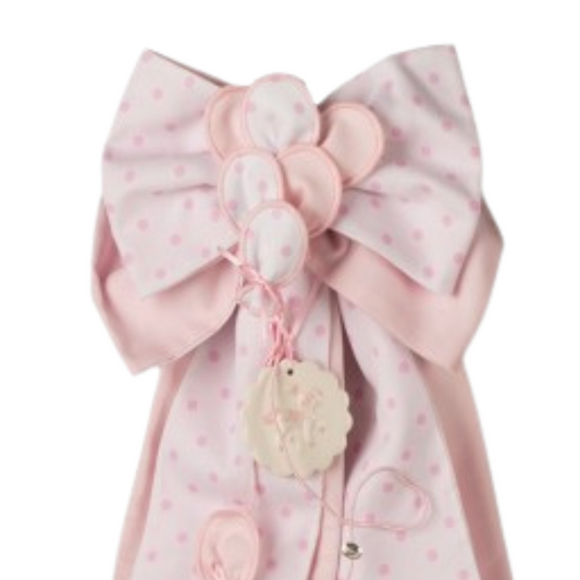 FIOCCO NASCITA PALLONCINO ROSA L'INFINITO | in tessuto | 62cm - | Adele Chérie - articoli da regalo e bomboniere