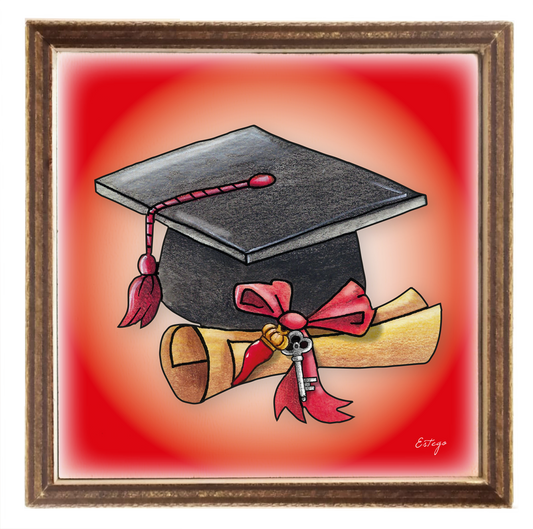 QUADRETTO LAUREA KODAMA | con piantina | 10x10cm - | Adele Chérie - articoli da regalo e bomboniere