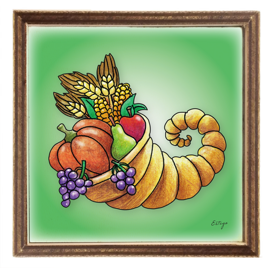 QUADRETTO CORNUCOPIA KODAMA | con piantina | 10x10cm - | Adele Chérie - articoli da regalo e bomboniere