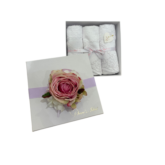 SET LAVETTE SARA'S IDEA | con ricamo sartoriale | 3pz