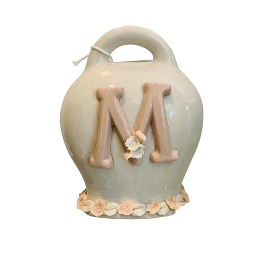 CAMPANELLA CAPRI LETTERA "M" | in porcellana | 11cm - | Adele Chérie - articoli da regalo e bomboniere