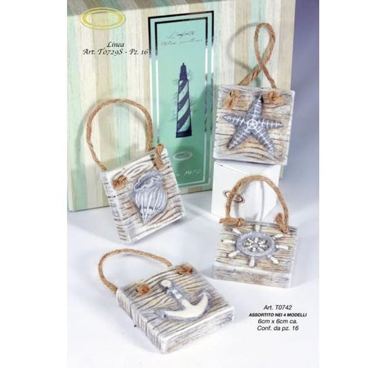 QUADRETTO MINI MARINARESCO | in ceramica | 6x6cm - | Adele Chérie - articoli da regalo e bomboniere