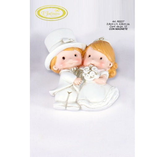 MAGNETE SPOSI | in ceramica | 3,9x4,9cm - | Adele Chérie - articoli da regalo e bomboniere