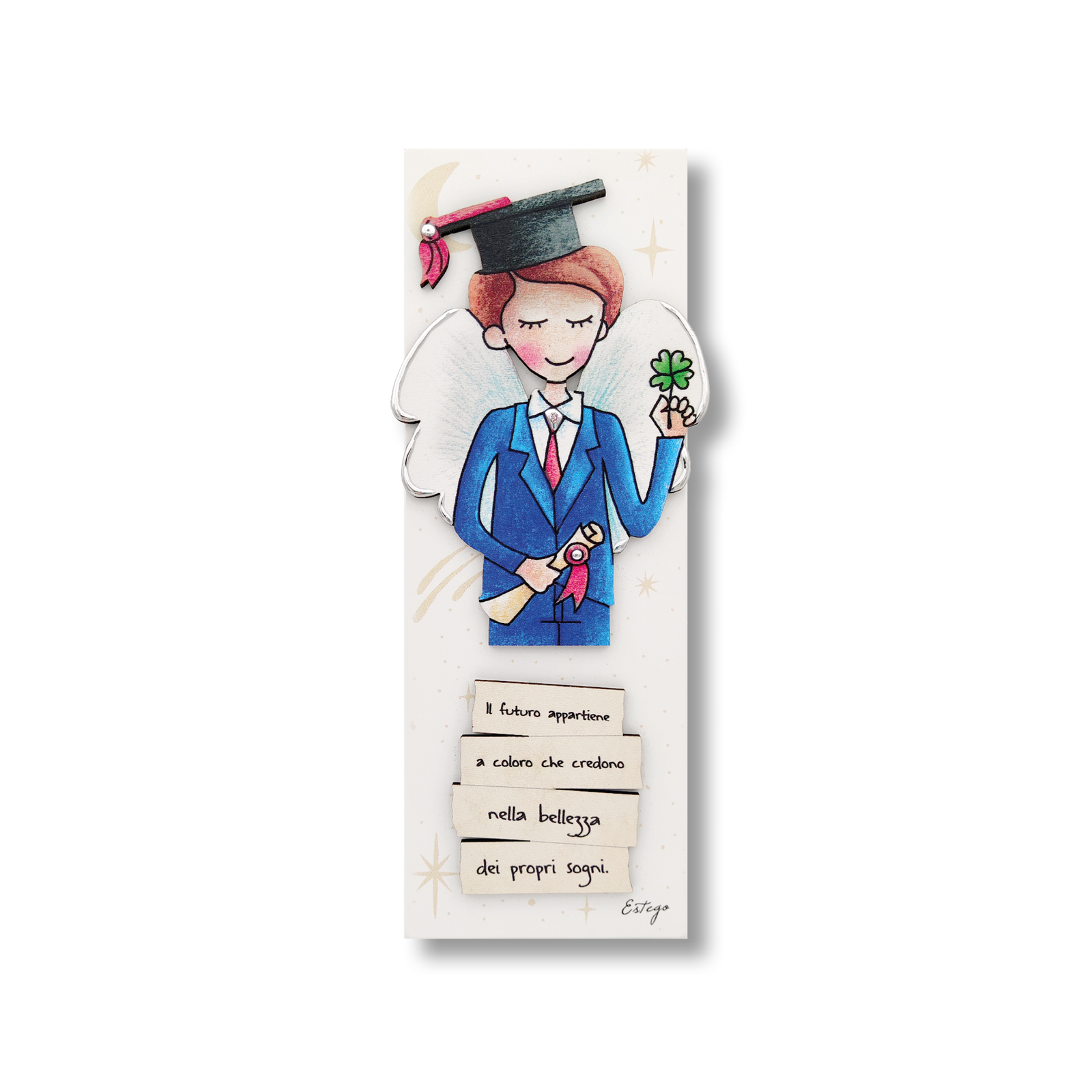 QUADRETTO LAUREA LE GRAZIOSE ESTEGO - in legno - 9x25cm | Adele Chérie