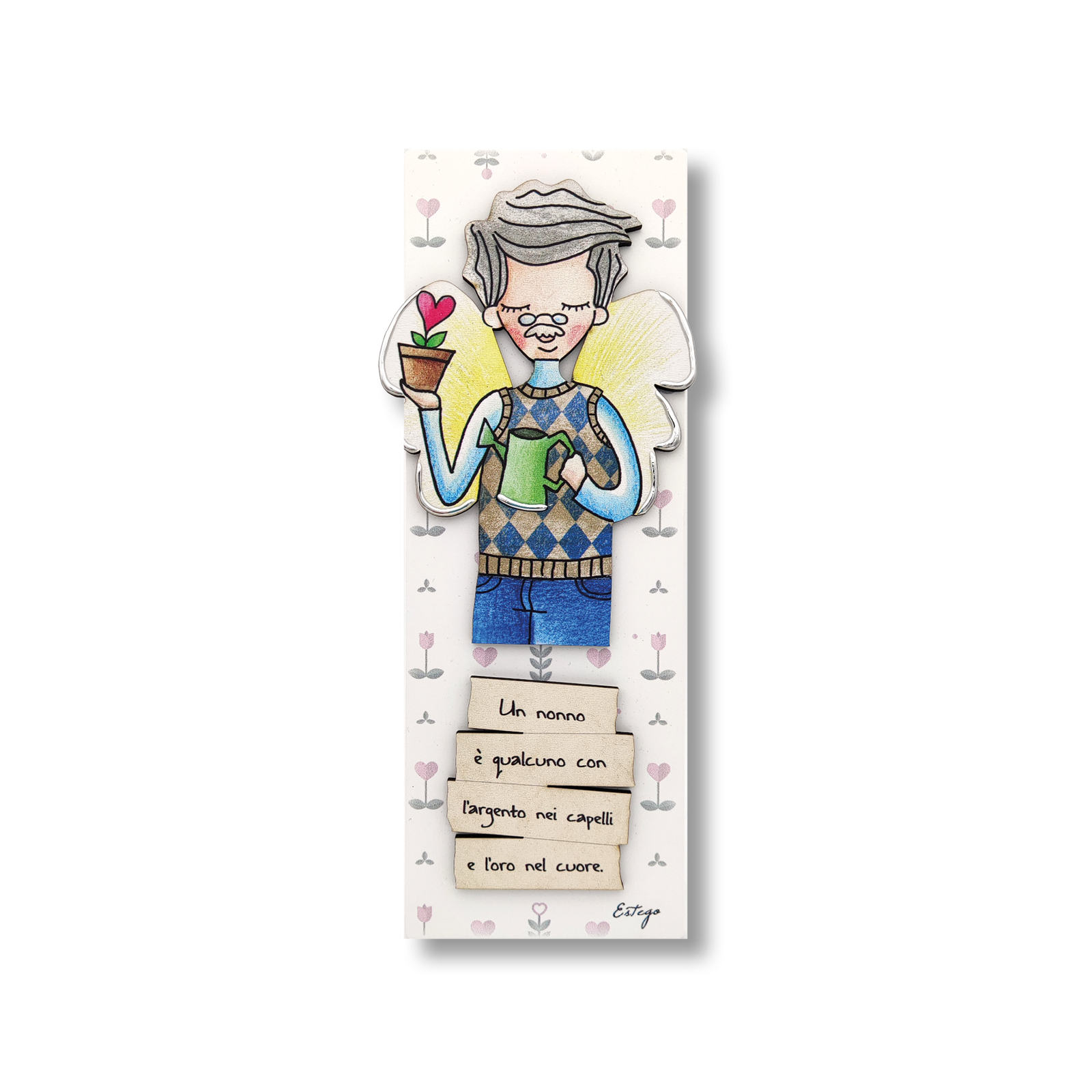 QUADRETTO NONNO LE GRAZIOSE ESTEGO - in legno - 9x25cm | Adele Chérie