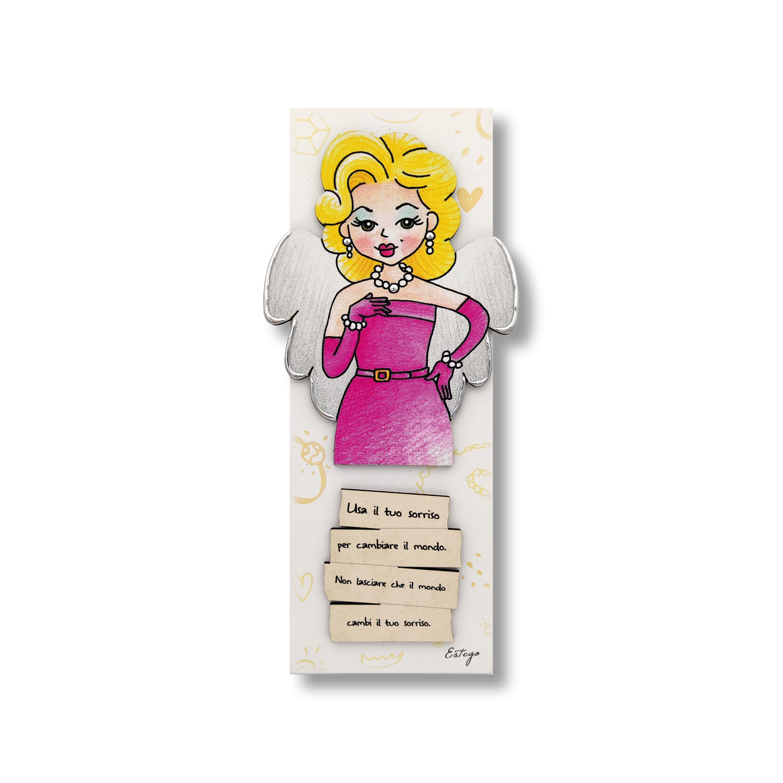 QUADRETTO MARILYN LE GRAZIOSE ESTEGO - in legno - 9x25cm | Adele Cherie