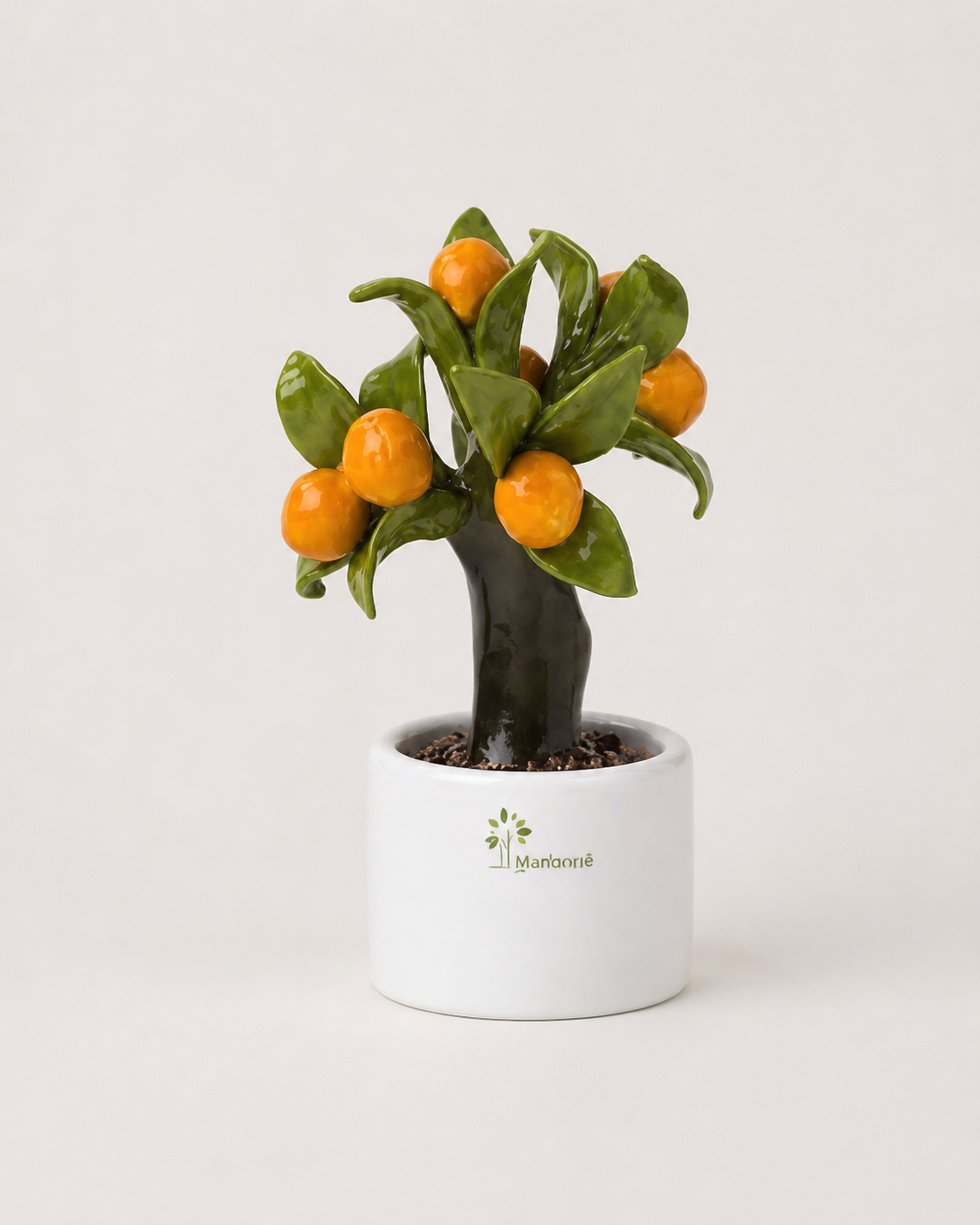 ALBERO ALLEGRO ARANCIO GLI ALBERELLI | in ceramica di Capodimonte | Ø6x11cm