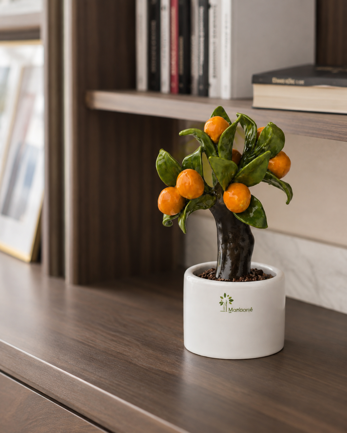 ALBERO ALLEGRO ARANCIO GLI ALBERELLI | in ceramica di Capodimonte | Ø6x11cm