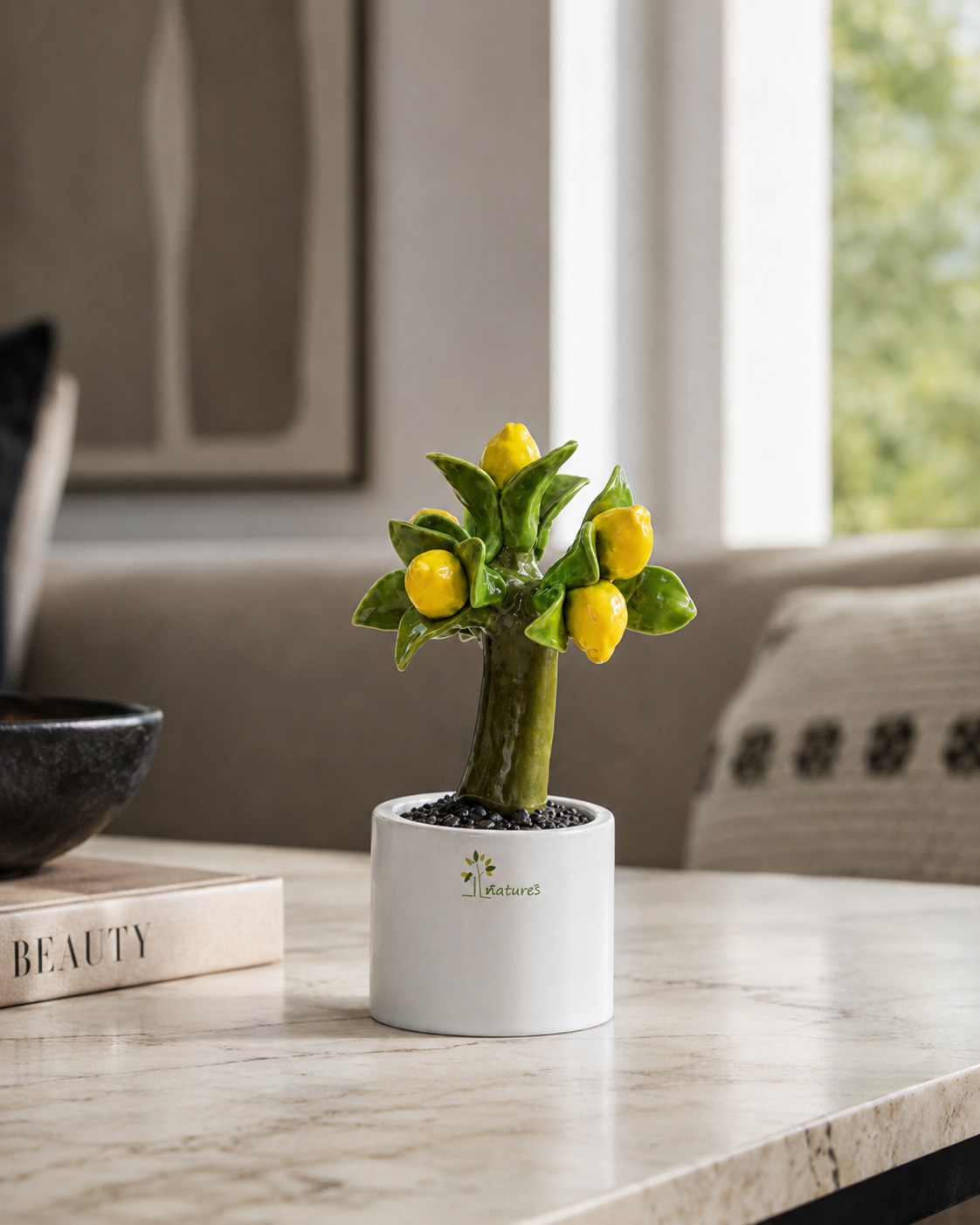 ALBERO ALLEGRO LIMONE GLI ALBERELLI | in ceramica di Capodimonte | Ø6x11cm