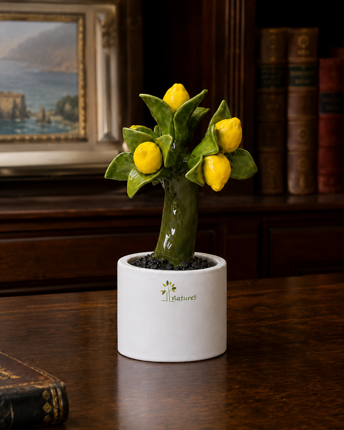 ALBERO ALLEGRO LIMONE GLI ALBERELLI | in ceramica di Capodimonte | Ø6x11cm