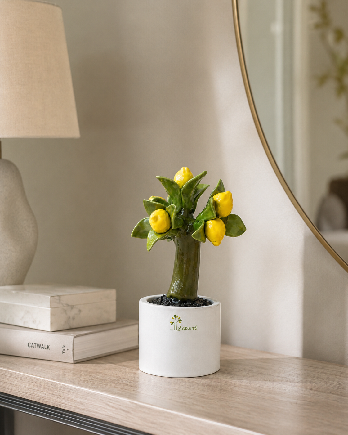 ALBERO ALLEGRO LIMONE GLI ALBERELLI | in ceramica di Capodimonte | Ø6x11cm