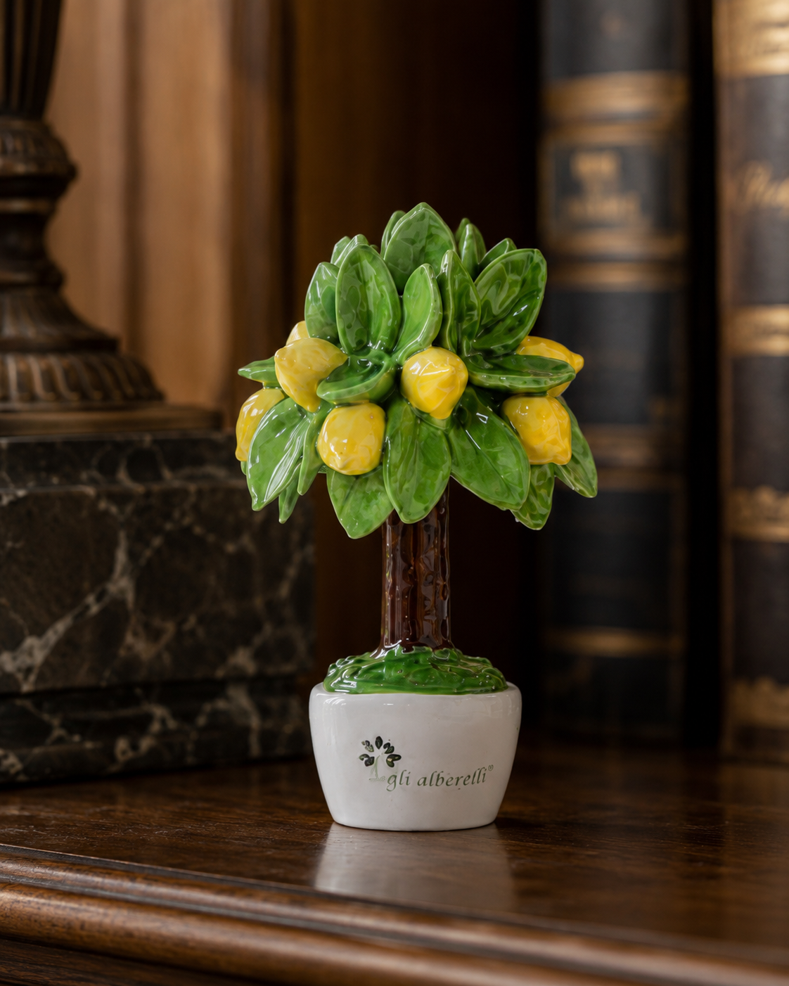 ALBERO MIGNON LIMONE GLI ALBERELLI | in ceramica di Capodimonte | Ø7x11cm
