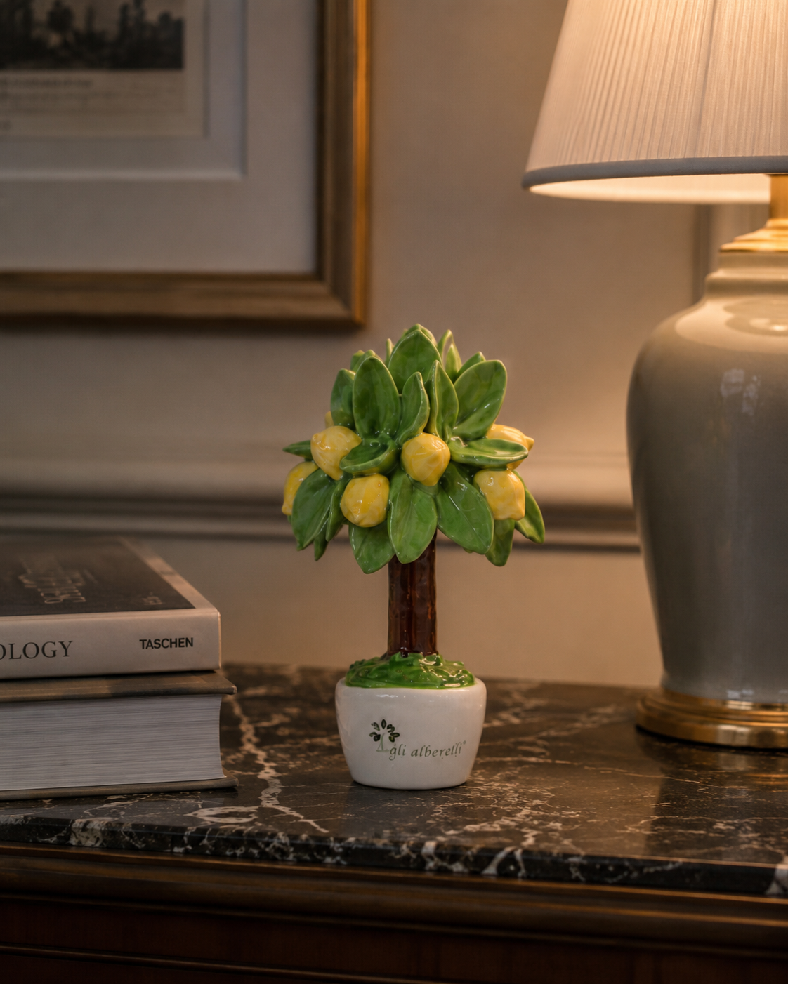 ALBERO MIGNON LIMONE GLI ALBERELLI | in ceramica di Capodimonte | Ø7x11cm