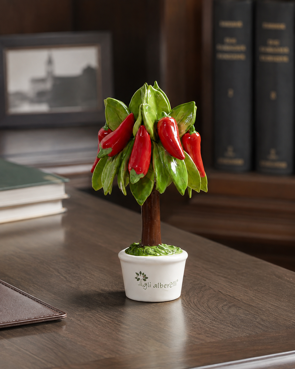 ALBERO MIGNON PEPERONCINI GLI ALBERELLI | in ceramica di Capodimonte | Ø7x11cm