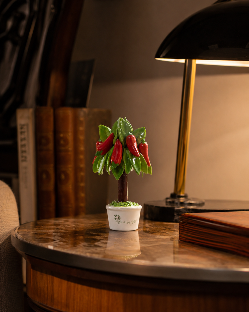 ALBERO MIGNON PEPERONCINI GLI ALBERELLI | in ceramica di Capodimonte | Ø7x11cm - | Adele Chérie - articoli da regalo e bomboniere