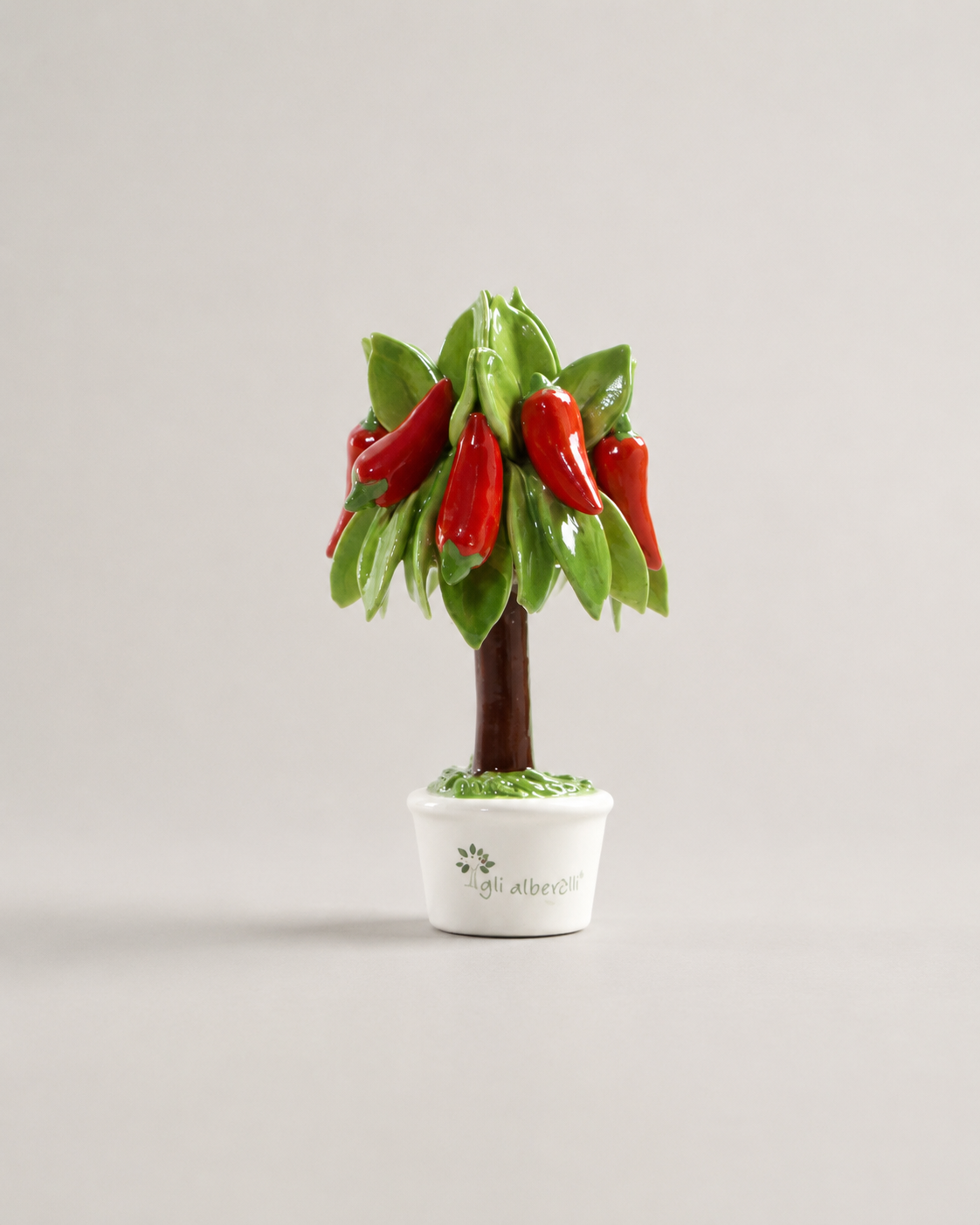 ALBERO MIGNON PEPERONCINI GLI ALBERELLI | in ceramica di Capodimonte | Ø7x11cm