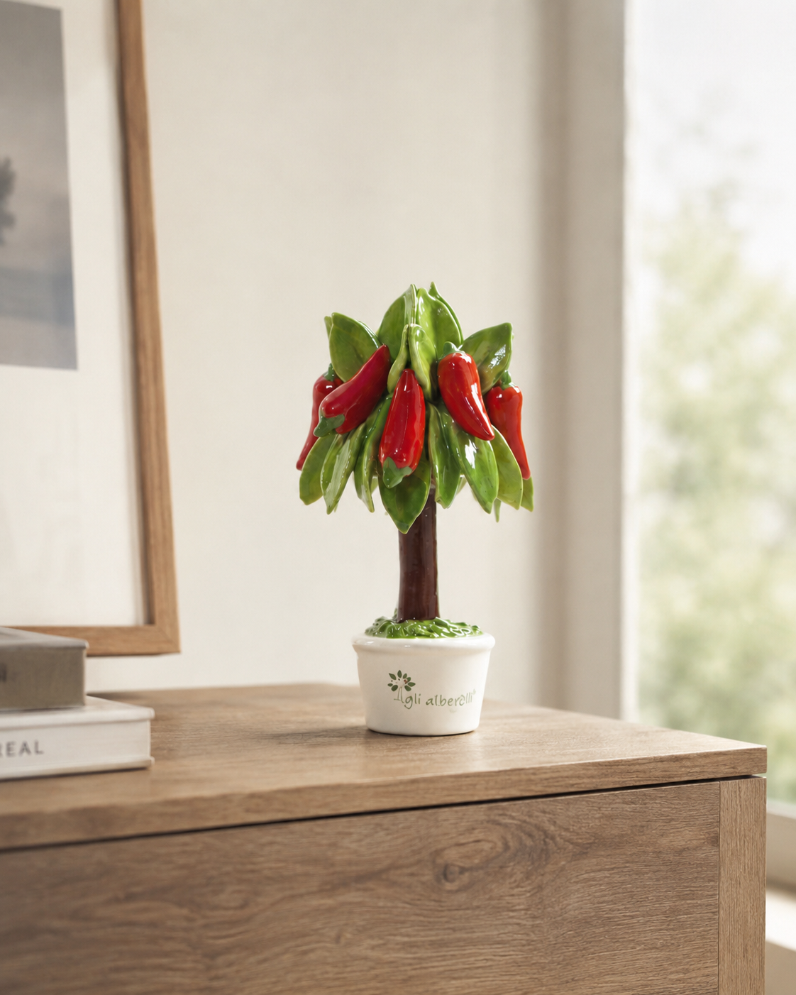 ALBERO MIGNON PEPERONCINI GLI ALBERELLI | in ceramica di Capodimonte | Ø7x11cm