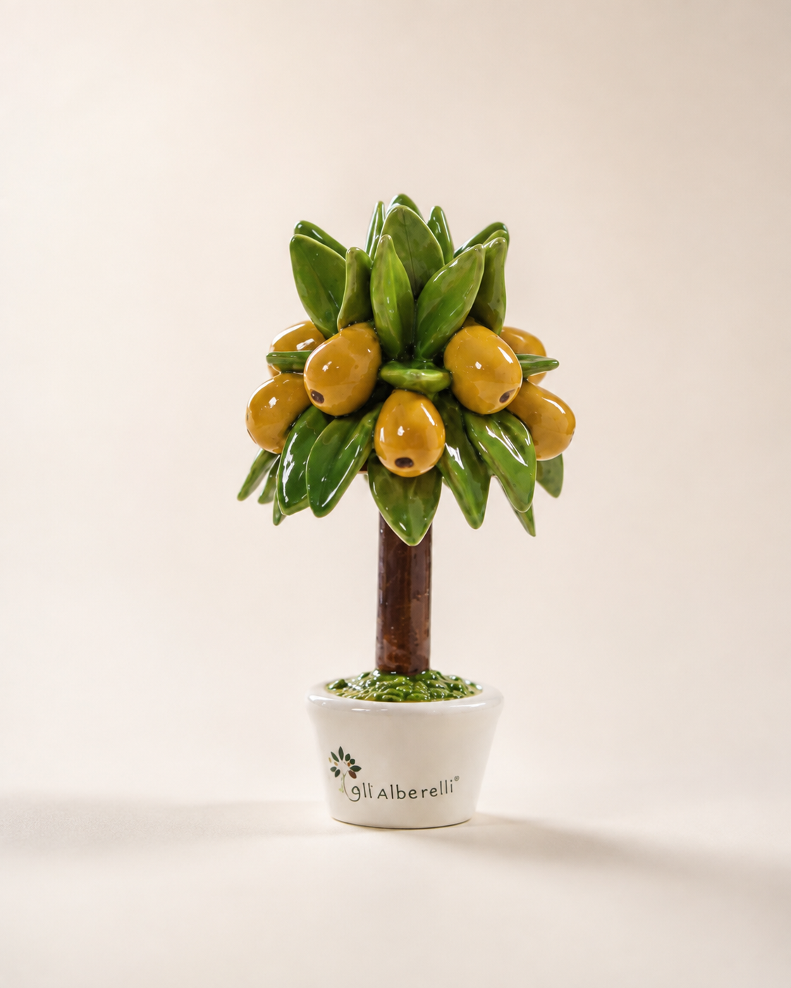 ALBERO MIGNON ULIVO GLI ALBERELLI | in ceramica di Capodimonte | Ø7x11cm