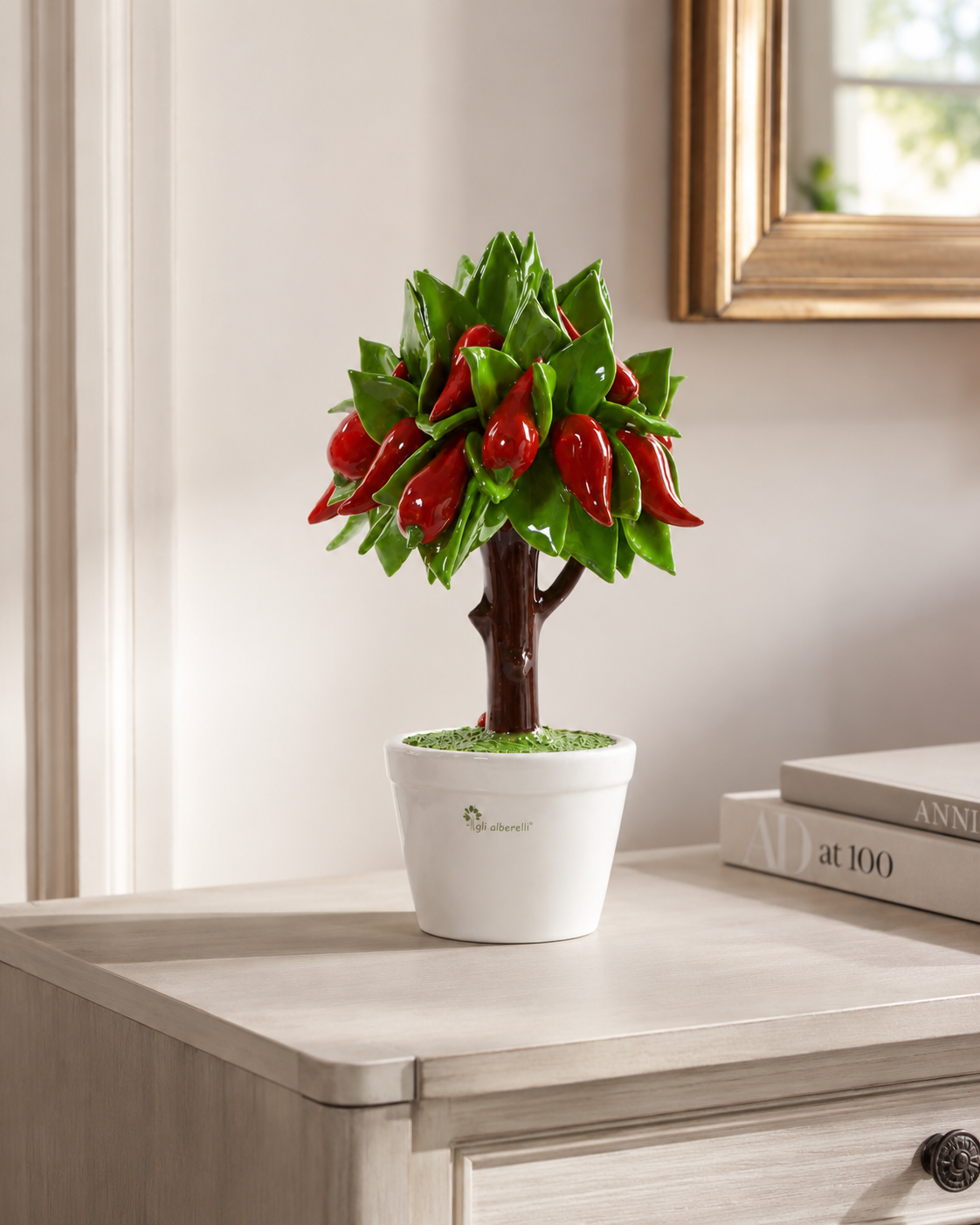 ALBERO PEPERONCINI GLI ALBERELLI | in ceramica di Capodimonte | Ø14x21cm