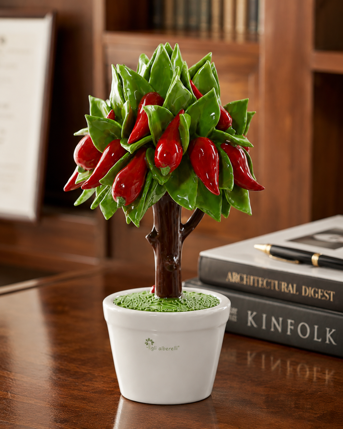 ALBERO PEPERONCINI GLI ALBERELLI | in ceramica di Capodimonte | Ø14x21cm
