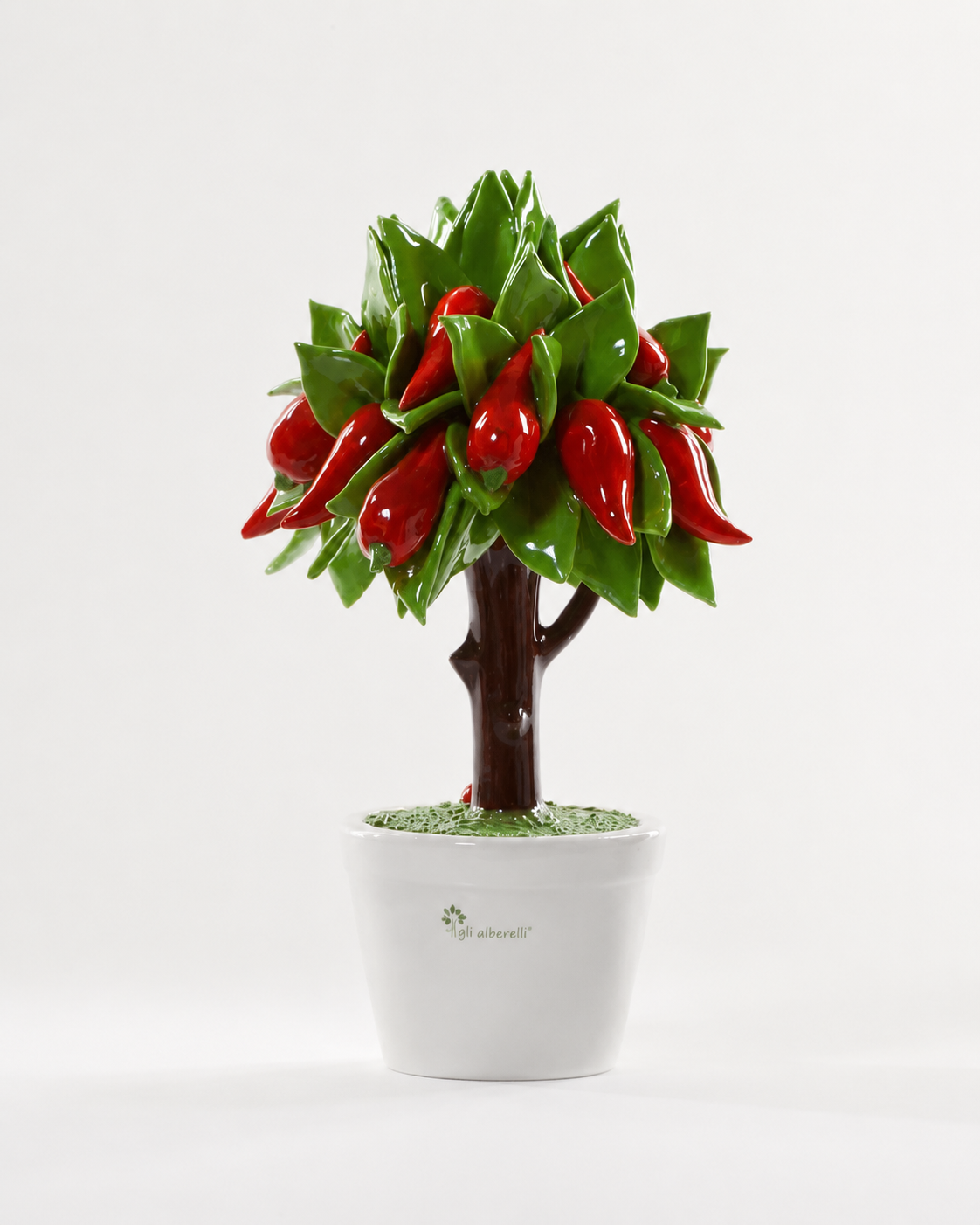 ALBERO PEPERONCINI GLI ALBERELLI | in ceramica di Capodimonte | Ø14x21cm