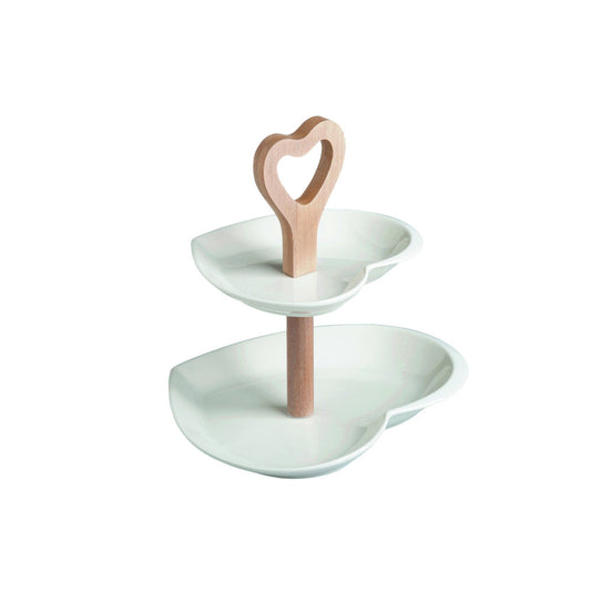 ALZATA DOPPIOCUORE BRANDANI | in new bone china | Ø21x21cm