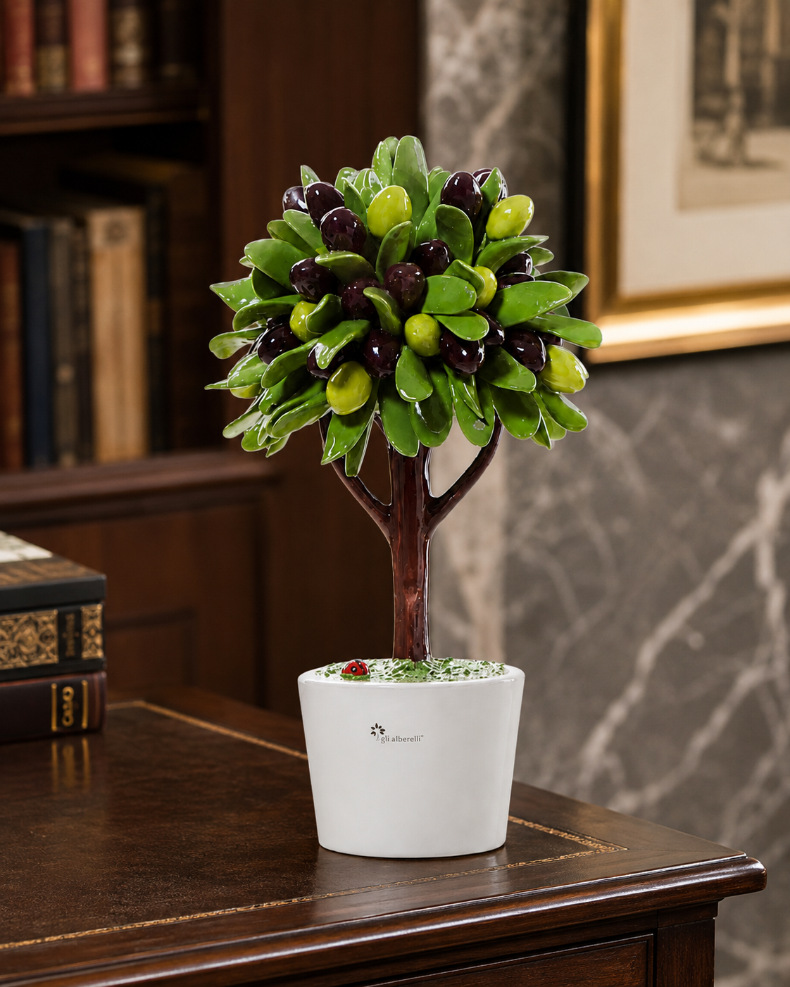 ALBERO ULIVO GLI ALBERELLI | in ceramica di Capodimonte | Ø11x16cm
