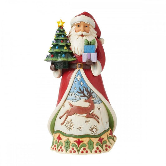 BABBO NATALE CON ALBERO JIM SHORE | in resina | 13x13x26cm