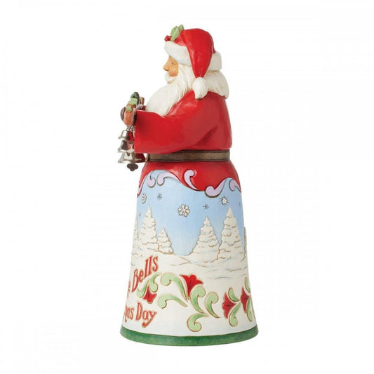 BABBO NATALE CON CAMPANE JIM SHORE | in resina | 12x14x26cm