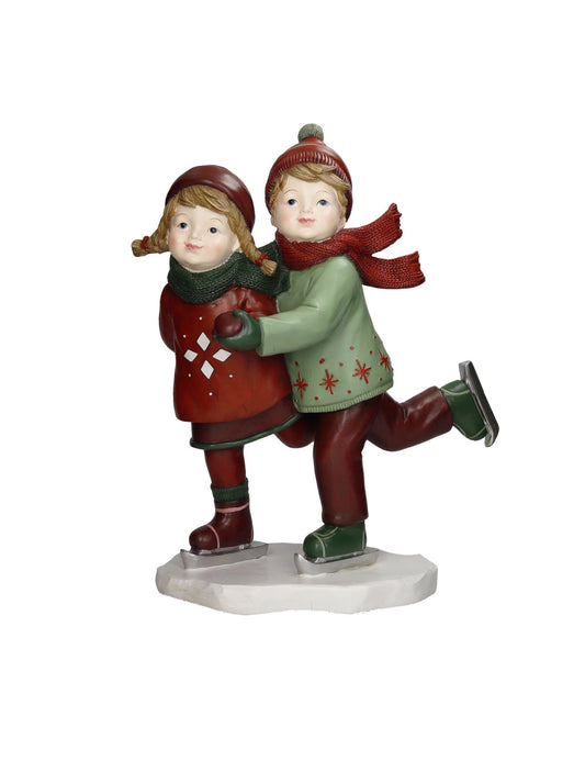 BAMBINI SUI PATTINI BRANDANI | in resina | 47x37x49cm