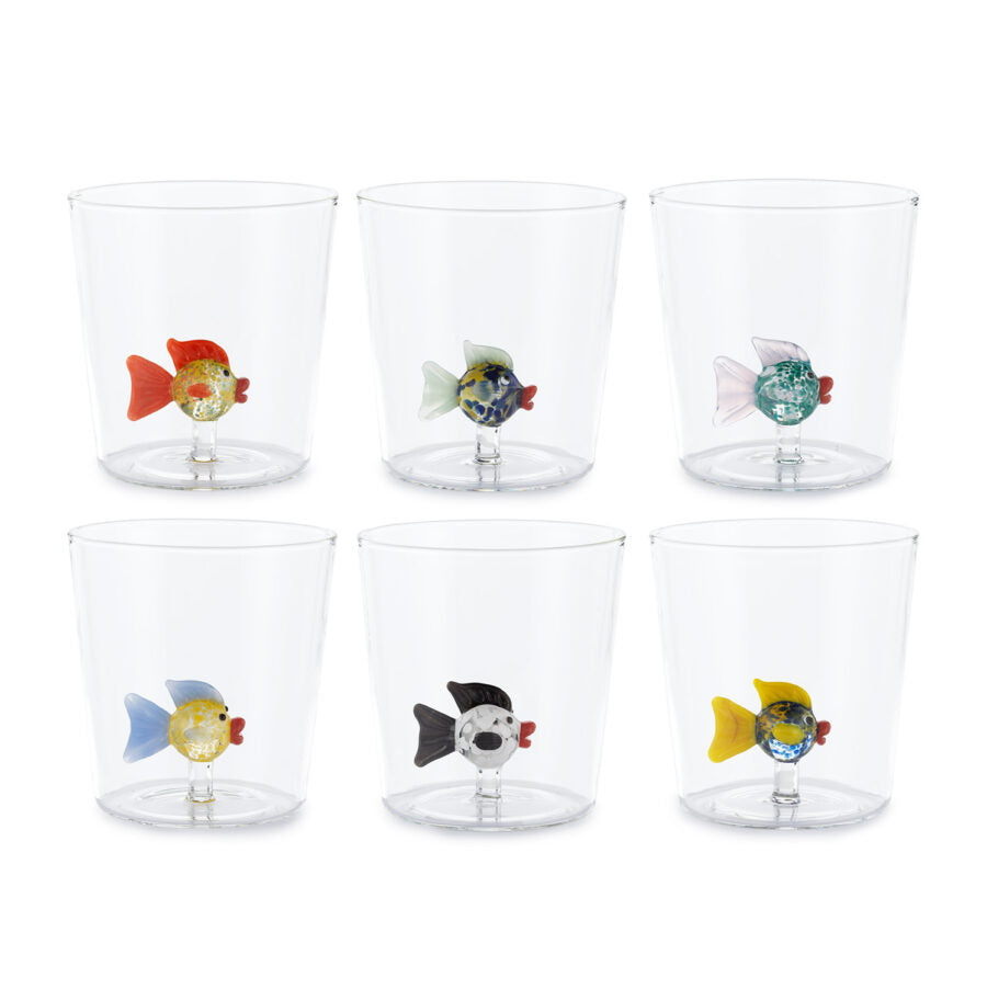 BICCHIERI CLOWNFISH HENRIETTE - in vetro - 6pz | Adele Chérie