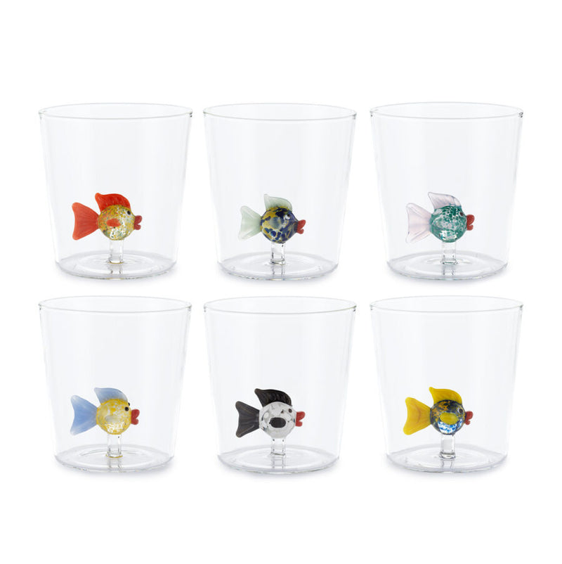BICCHIERI CLOWNFISH HENRIETTE - in vetro - 6pz | Adele Chérie