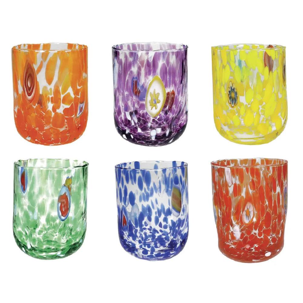 BICCHIERI PAVONE BRANDANI - in vetro vari colori - 6pz | Adele Chérie