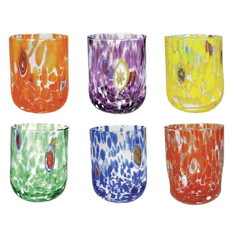 BICCHIERI PAVONE BRANDANI - in vetro vari colori - 6pz | Adele Chérie