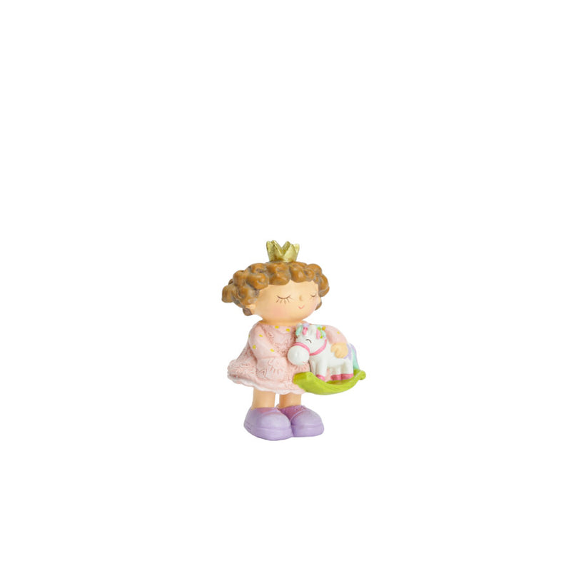 BIMBA CON CAVALLINO HENRIETTE - in resina - Ø10cm | Adele Chérie
