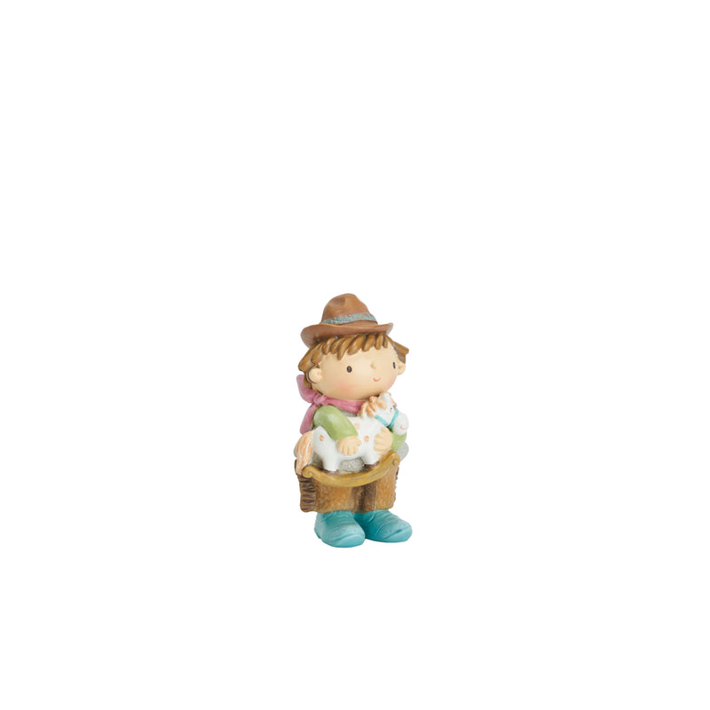 BIMBO CON CAVALLINO HENRIETTE - in resina - Ø10cm | Adele Chérie