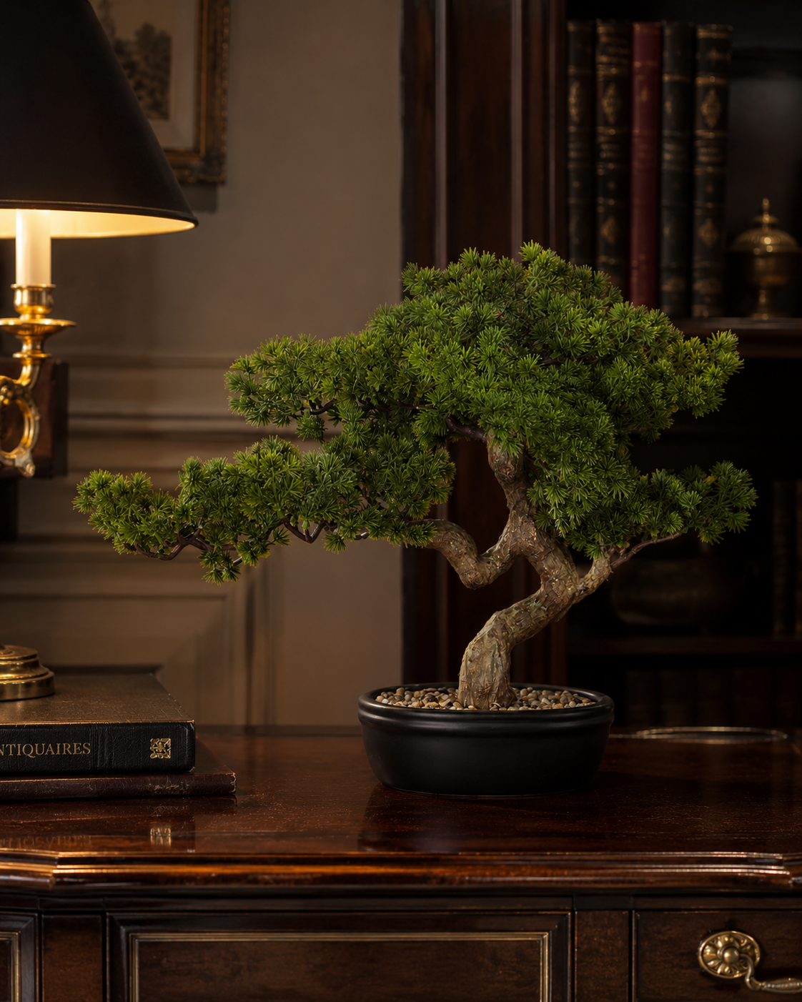 BONSAI CON VASO HENRIETTE | real touch | 56x43cm