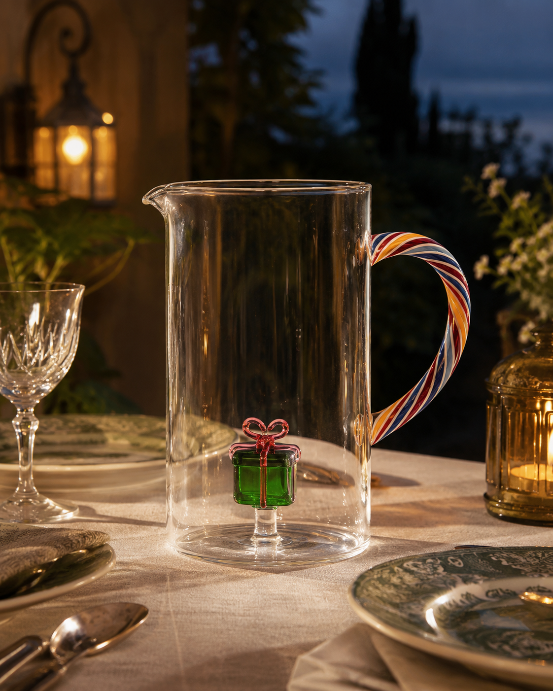 ICHENDORF MILANO PITCHER WITH COLORED HANDLE | glass
