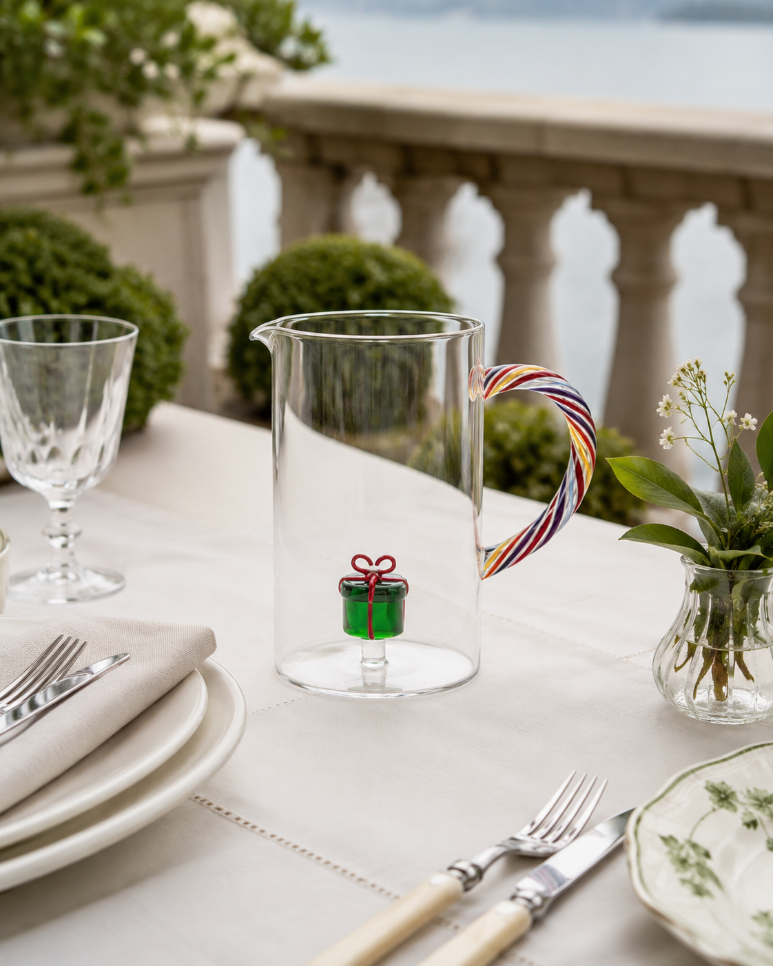 ICHENDORF MILANO PITCHER WITH COLORED HANDLE | glass