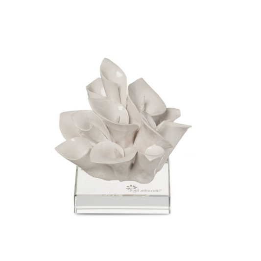 CALLA SU BASE DI CRISTALLO GLI ALBERELLI | in ceramica di Capodimonte | varie misure