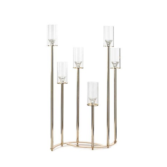CANDELABRO 6 FIAMME C.V. CRISTAL | in vetro | 68x25x100cm