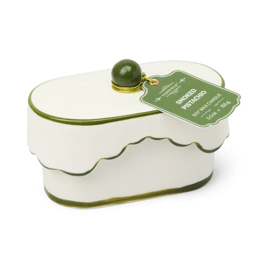CANDELA CERAMIC DISH SMOKED PISTACCHIO PADDYWAX | in vasetto in ceramica | 155g