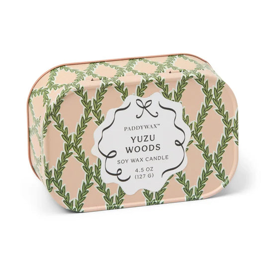 CANDELA CHERIE YUZU WOODS PADDYWAX | in contenitore di latta | 127g