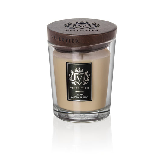 CANDELA CREMA ALL'AMARETTO VELLUTIER | in vaso di vetro | varie misure