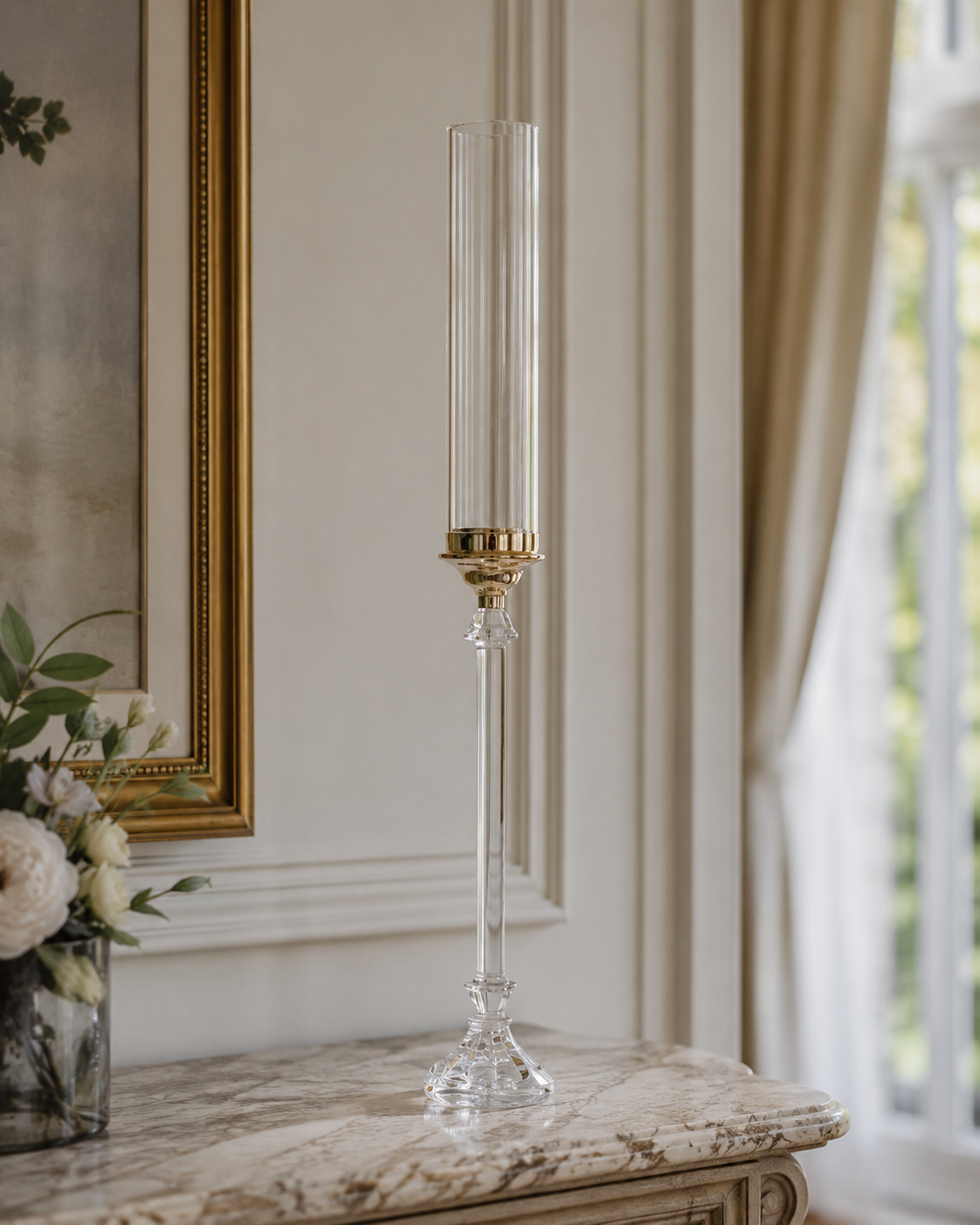 CANDELIERE AD 1 FIAMMA C.V. CRISTAL | in vetro | varie misure