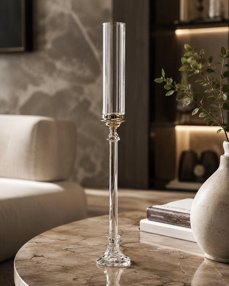 CANDELIERE AD 1 FIAMMA C.V. CRISTAL - in vetro - varie misure | Adele Chérie